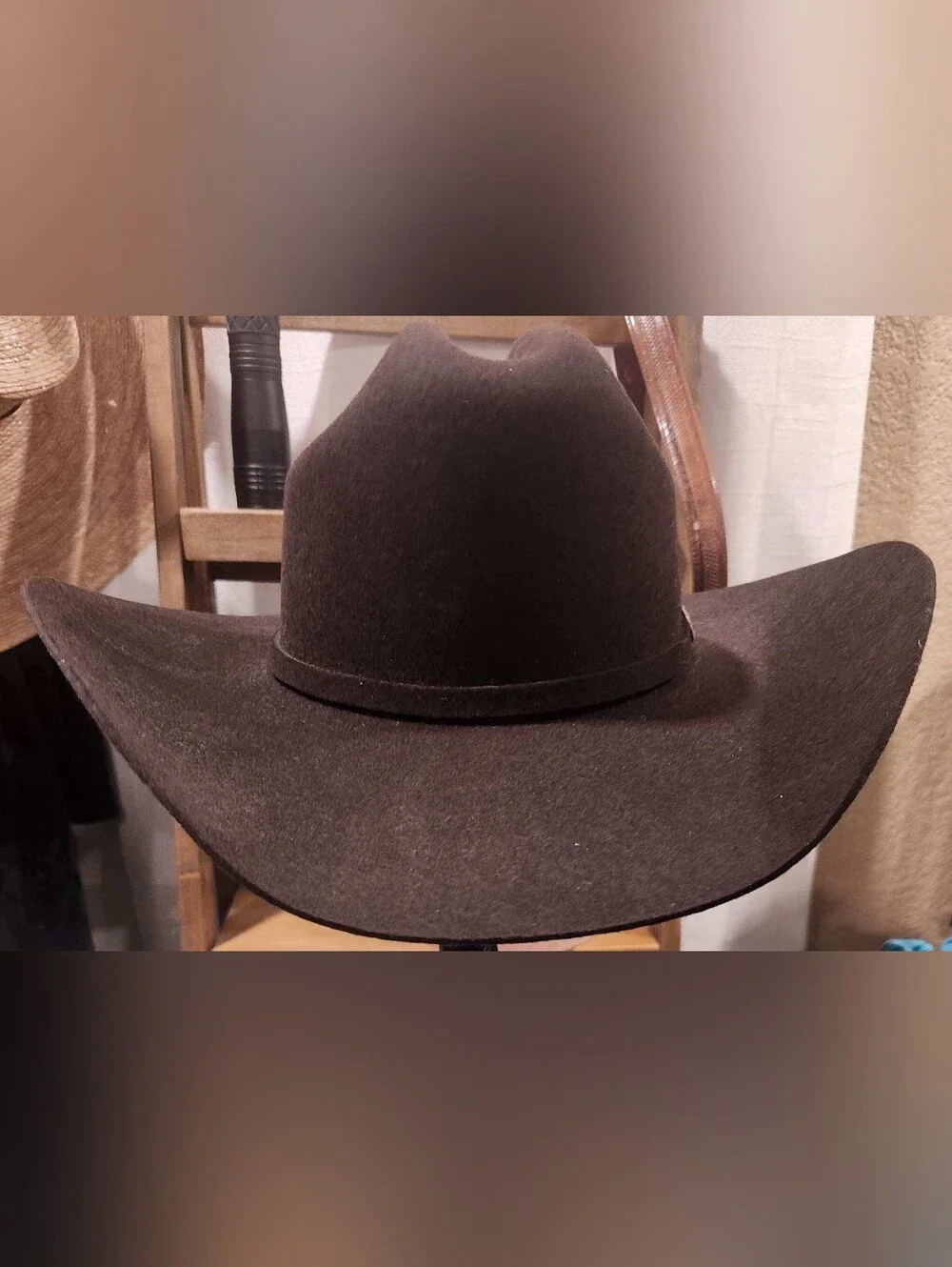Men's Stallion Stetson XXX Dark Brown Felt Western Hat with Silver Buckle